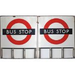 1950s/60s London Transport enamel BUS STOP FLAG, an E3 compulsory version with runners for 3 e-