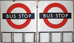 1950s/60s London Transport enamel BUS STOP FLAG, an E3 compulsory version with runners for 3 e-