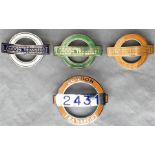 Selection of London Transport 'wages grade' enamel uniform CAP BADGES comprising Central Buses