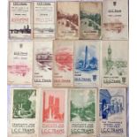 Quantity (14) of LCC Tramways POCKET MAPS dated from 1918-1927, all different. Mostly in lightly-