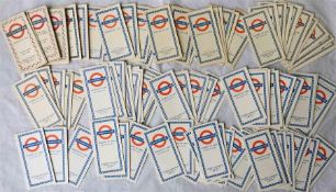 Large quantity of London Underground card DIAGRAMMATIC POCKET MAPS dated from 1946-1966. A couple of