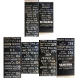 Pair of London Transport bus DESTINATION BLINDS,, the first a Routemaster blind coded KK (