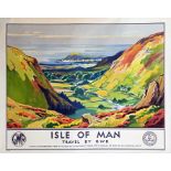 1930s quad-royal POSTER 'Isle of Man - Travel by GWR' (Great Western Railway). Based on an oil