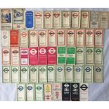 Large quantity of London Transport (and predecessors) POCKET MAPS comprising Trams/Trolleybuses
