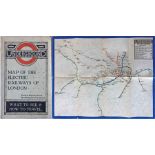 1919 London Underground MAP OF THE ELECTRIC RAILWAYS OF LONDON 'What to See & How to See it' with