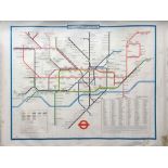 1977 (January) London Underground quad-royal POSTER MAP designed by Paul Garbutt. Shows BR's North