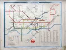 1977 (January) London Underground quad-royal POSTER MAP designed by Paul Garbutt. Shows BR's North