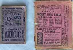 Pair of 1923 TIMETABLE BOOKLETS comprising Murray's Diary & ABC Timetable for Glasgow & West of