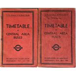 Pair of London Transport Officials' TIMETABLE BOOKLETS of Central Area Buses ('Red Books')