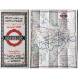 1928 London Underground MAP of the Electric Railways of London "What to see and how to travel".