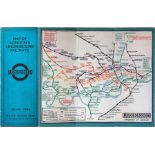 c1930 London Underground linen-card POCKET MAP from the Stingemore-designed series of 1925-32.