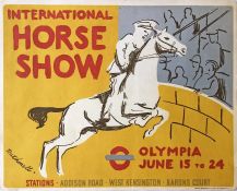 1939 London Transport PANEL POSTER 'International Horse Show, Olympia' by Thomas Rathmell (1912-