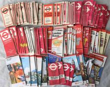 Very large quantity of London Transport Central Buses POCKET MAPS from 1965-1990s. A very