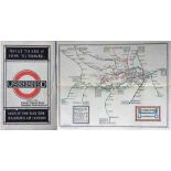 1922 London Underground MAP OF THE ELECTRIC RAILWAYS OF LONDON 'What to See & How to Travel' with