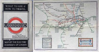 1922 London Underground MAP OF THE ELECTRIC RAILWAYS OF LONDON 'What to See & How to Travel' with