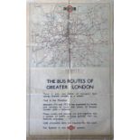 1923 London General Omnibus Company (LGOC) double-royal POSTER 'The Bus Routes of Greater London,