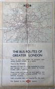 1923 London General Omnibus Company (LGOC) double-royal POSTER 'The Bus Routes of Greater London,