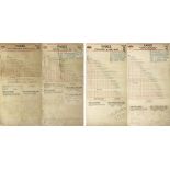 Pair of London Transport Tramways double-sided card FARECHARTS for routes 33 & 35 dated October 1950