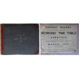 Official bound volume of District Railway SERVICE TIMETABLES for 1885. Contains the working