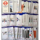 Large quantity [200+] of London Underground POCKET MAPS dated between 1973 and 2012, mostly post-
