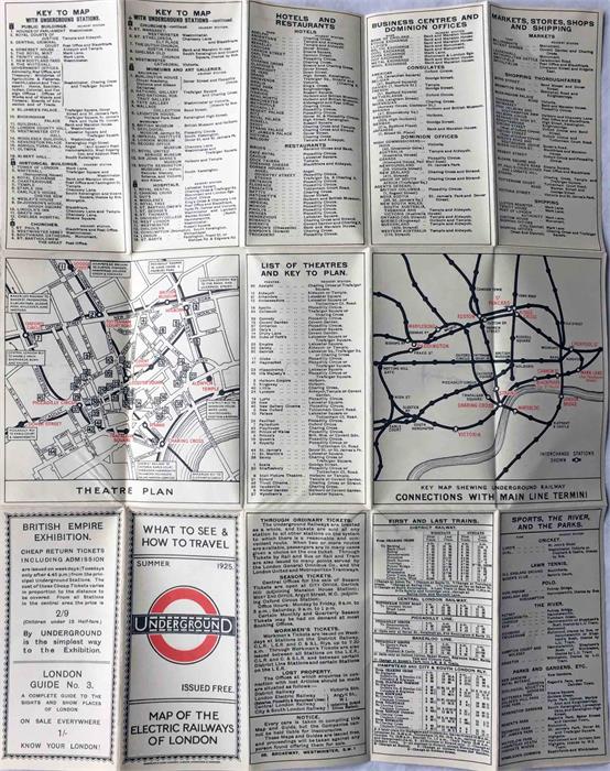 1925 London Underground MAP of the Electric Railways of London "What to see and how to travel", - Image 2 of 2