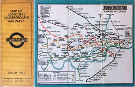 c1928/9 London Underground linen-card POCKET MAP from the Stingemore-designed series of 1925-32.