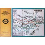 c1928/9 London Underground linen-card POCKET MAP from the Stingemore-designed series of 1925-32.