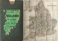 1845 Bett's MAP of England & Wales "with all the Rail Roads", "compiled from the latest