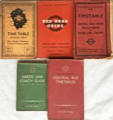 Small selection of 1930s-60s London Transport TIMETABLE BOOKLETS comprising London Area July 1934,