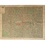 1930 London General Omnibus Co (LGOC) POSTER MAP of roads served by motor-buses. These were posted