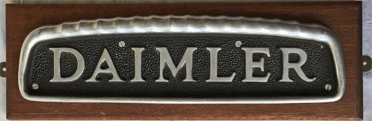 A Daimler bus MANUFACTURER'S BADGE as fitted to early Daimler Fleetlines etc. Made of stainless