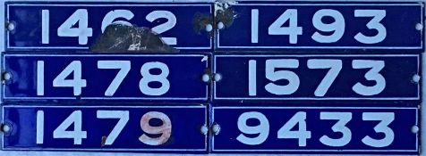 Selection of London Underground enamel STOCK-NUMBER PLATES from 1962-Tube Stock comprising Driving