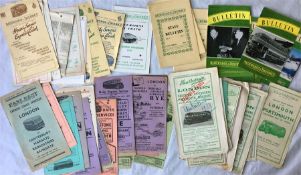 Considerable quantity (49) of 1920s/1930s (mainly the latter) COACH SERVICES HANDBILLS (FLYERS) from