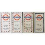 Selection of London Underground POCKET MAPS comprising 'Beck' card issues 1 1946, 1, 1947 and 1,