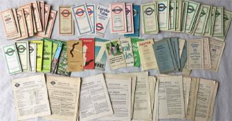 Quantity (65) of London Transport etc POCKETS MAPS & LEAFLETS 1930s-1970s incl Central Buses,