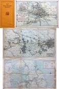 1920s Great Western Railway (GWR) linen-card POCKET MAP. A fold-out map of the company's network