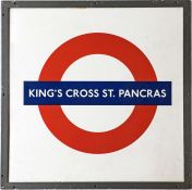 London Underground enamel STATION SIGN from King's Cross St Pancras, the biggest interchange station