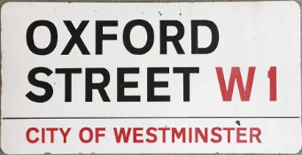 c1960s City of Westminster enamel STREET SIGN from Oxford Street, W1, London's famous shopping