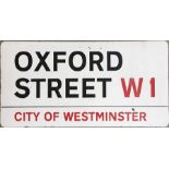 c1960s City of Westminster enamel STREET SIGN from Oxford Street, W1, London's famous shopping