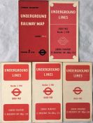 Selection of WW2 (one prior) London Underground diagrammatic card POCKET MAPS comprising '