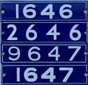 Set of London Underground enamel STOCK-NUMBER PLATES from a 4-car unit of 1962-Tube Stock comprising