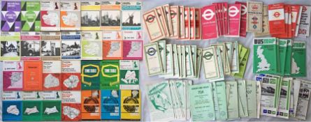 Quantity of BUS TIMETABLES and London Transport POCKET MAPS & LEAFLETS comprising 28 x late-1960s-