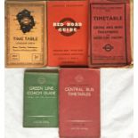 Small selection of 1930s-60s London Transport TIMETABLE BOOKLETS comprising London Area July 1934,