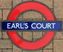 London Underground enamel PLATFORM ROUNDEL from Earl's Court Station on the District and