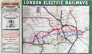 1908 Central London Railway MAP 'To the Franco-British Exhibition'. Although issued independently by