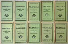Selection of WW2 1942-44 London Transport Country Area Buses OFFICIALS' TIMETABLE BOOKLETS