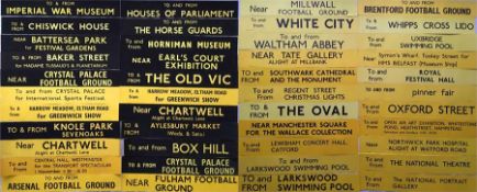 Quantity (44) of 1960s/70s London Transport SLIPBOARD POSTERS as used on RT-type buses to show