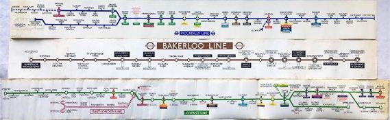 Selection of London Underground CARRIAGE DIAGRAMS comprising Piccadilly Line dated 1983, Bakerloo