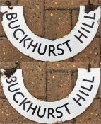 London & North-Eastern Railway (LNER) enamel 'horseshoe' LAMP TABLET sign from Buckhurst Hill