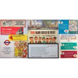Quantity of 1950s-1990s bus/tram/rail/Underground interior PANEL POSTERS & NOTICES including 'Coughs